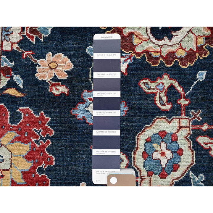 9'0" x 11'7" New Hand Knotted Blue Wool Rectangle Oriental Rug - MOA102317