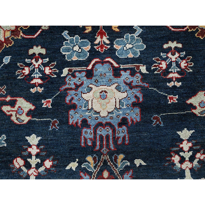 9'0" x 11'7" New Hand Knotted Blue Wool Rectangle Oriental Rug - MOA102317