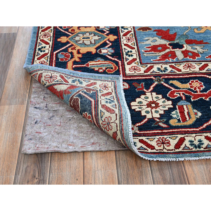 9'2" x 11'8" New Hand Knotted Blue Wool Rectangle Oriental Rug - MOA102318