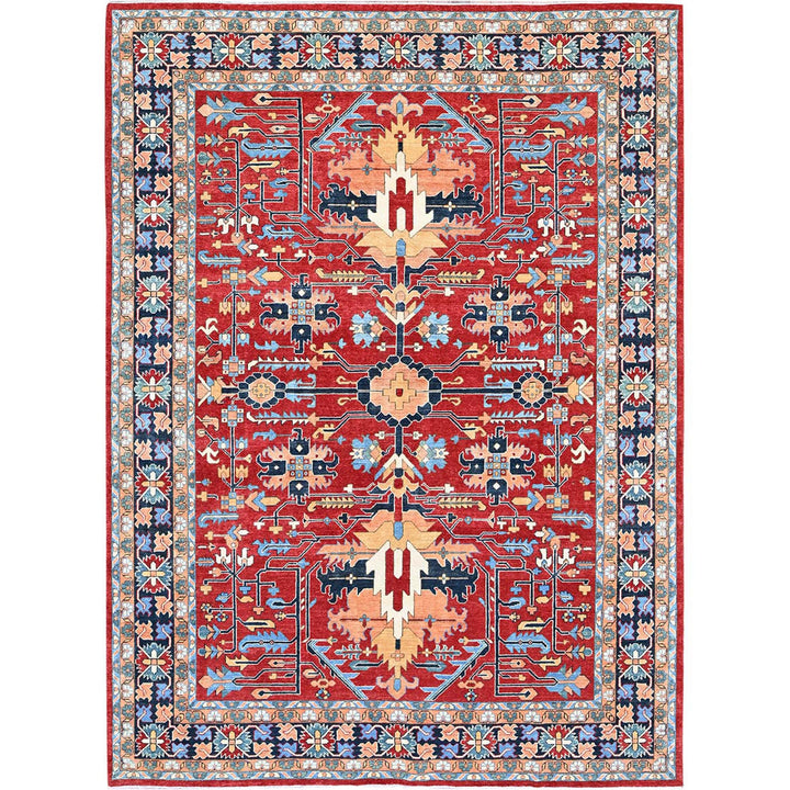 8'10" x 11'11" New Hand Knotted Red Wool Rectangle Oriental Rug - MOA102319