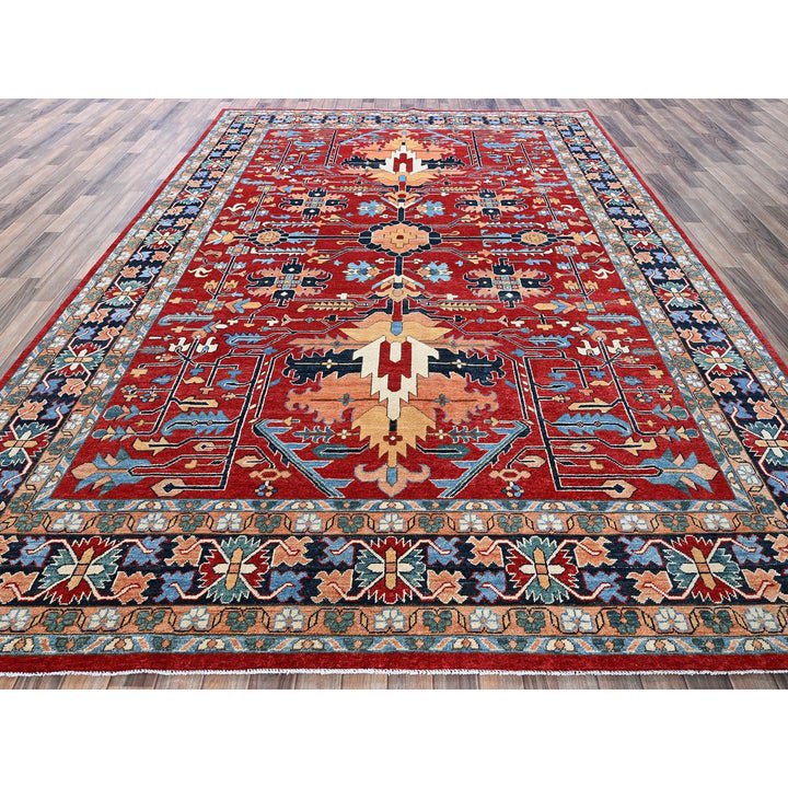 8'10" x 11'11" New Hand Knotted Red Wool Rectangle Oriental Rug - MOA102319