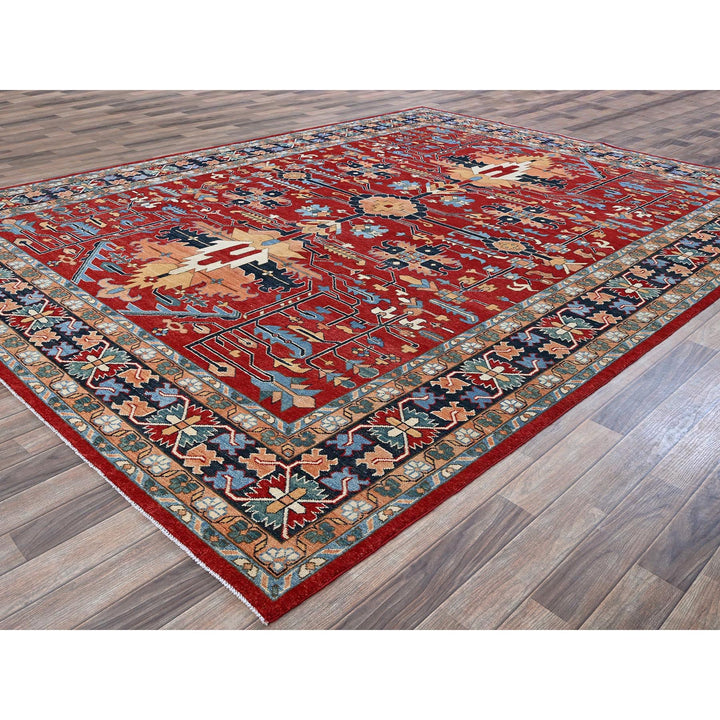 8'10" x 11'11" New Hand Knotted Red Wool Rectangle Oriental Rug - MOA102319
