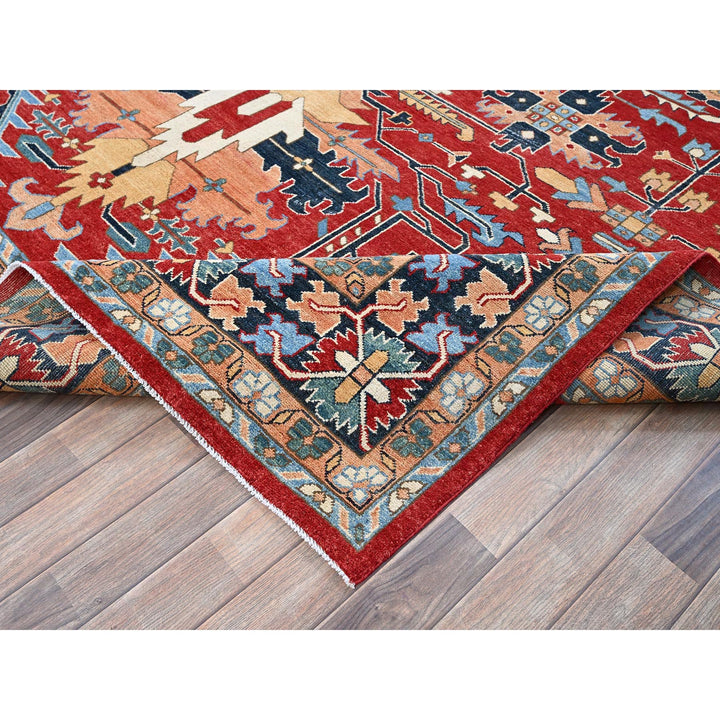 8'10" x 11'11" New Hand Knotted Red Wool Rectangle Oriental Rug - MOA102319