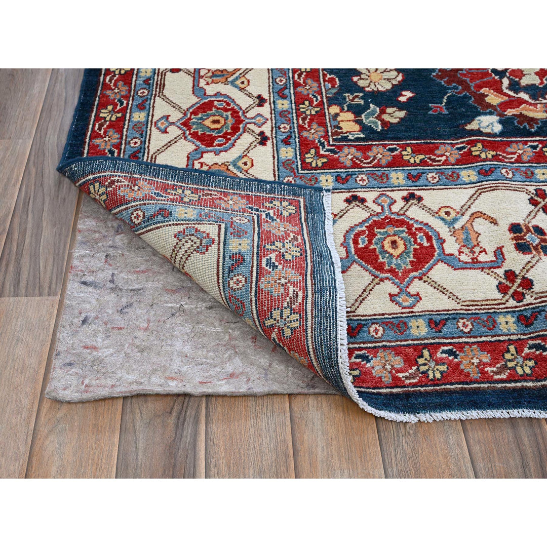 8'10" x 11'9" New Hand Knotted Blue Wool Rectangle Oriental Rug - MOA102320