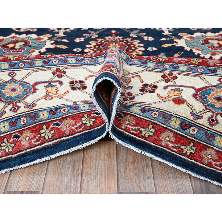 8'10" x 11'9" New Hand Knotted Blue Wool Rectangle Oriental Rug - MOA102320