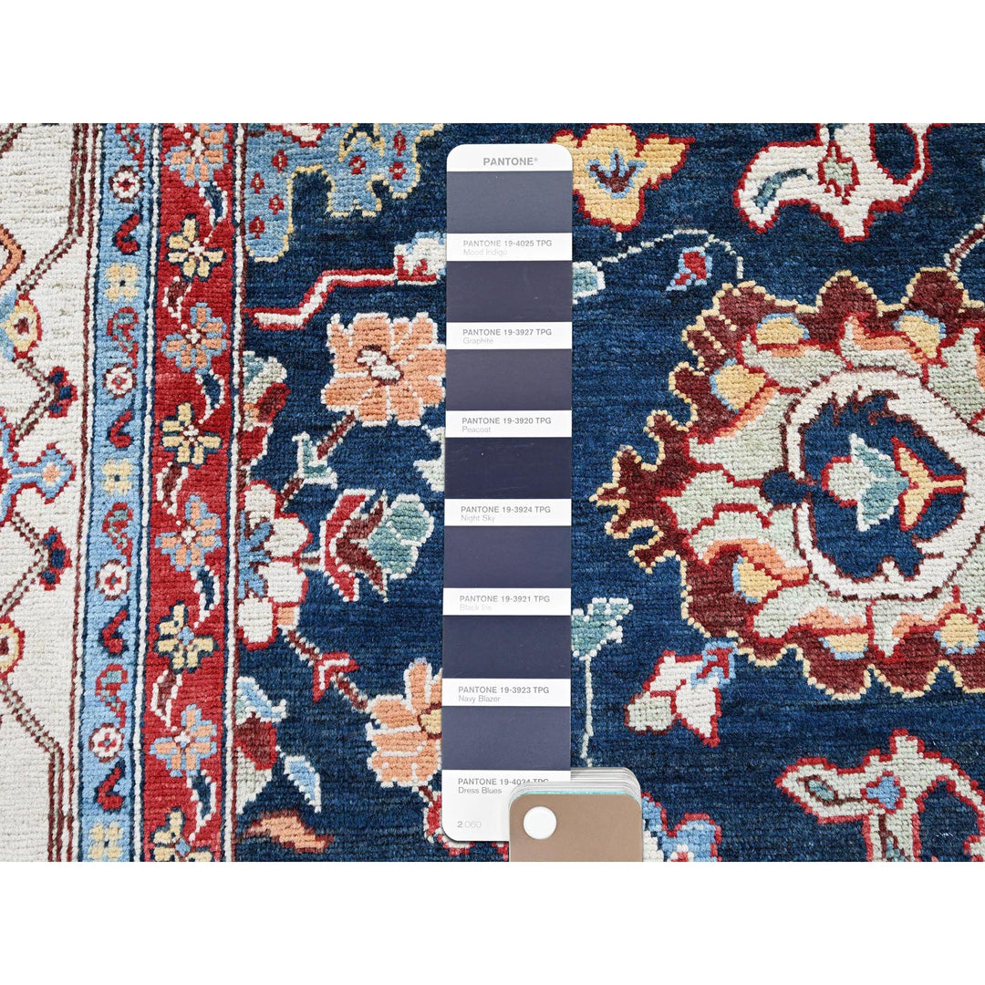 8'10" x 11'9" New Hand Knotted Blue Wool Rectangle Oriental Rug - MOA102320