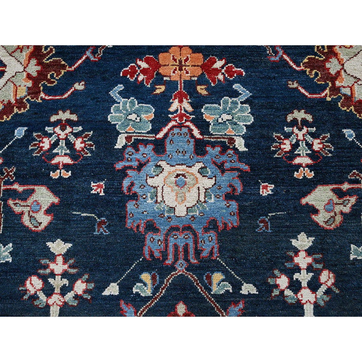 8'10" x 11'9" New Hand Knotted Blue Wool Rectangle Oriental Rug - MOA102320