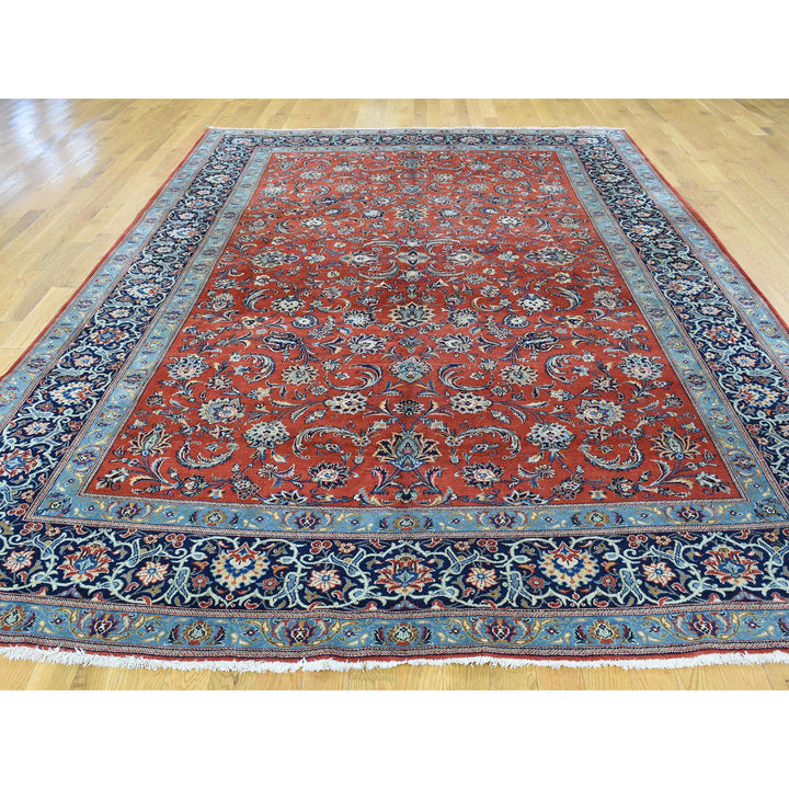 7'10" x 11'0" Vintage Hand Knotted Red Wool Rectangle Oriental Rug - MOA10232135