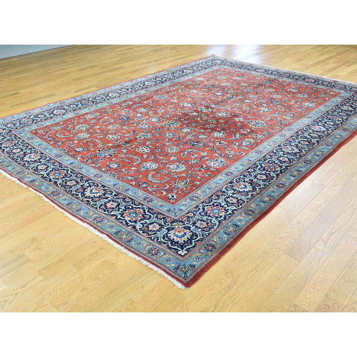 7'10" x 11'0" Vintage Hand Knotted Red Wool Rectangle Oriental Rug - MOA10232135