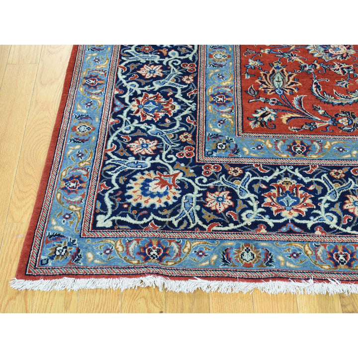 7'10" x 11'0" Vintage Hand Knotted Red Wool Rectangle Oriental Rug - MOA10232135
