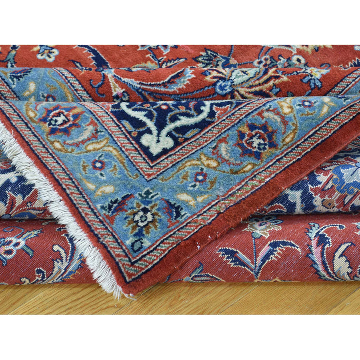 7'10" x 11'0" Vintage Hand Knotted Red Wool Rectangle Oriental Rug - MOA10232135