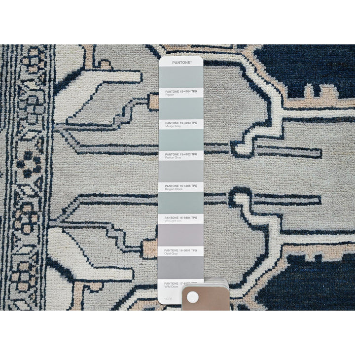 8'0" x 9'9" New Hand Knotted Grey Wool Rectangle Oriental Rug - MOA102321