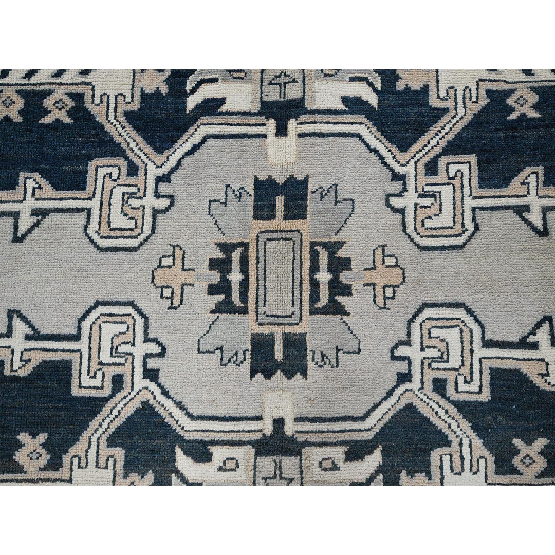 8'0" x 9'9" New Hand Knotted Grey Wool Rectangle Oriental Rug - MOA102321