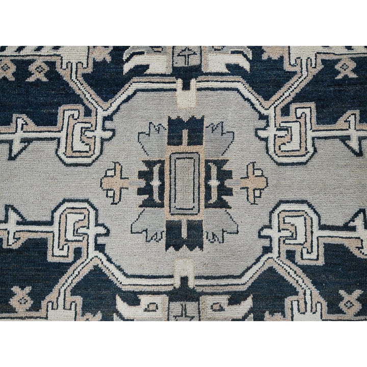 8'0" x 9'9" New Hand Knotted Grey Wool Rectangle Oriental Rug - MOA102321