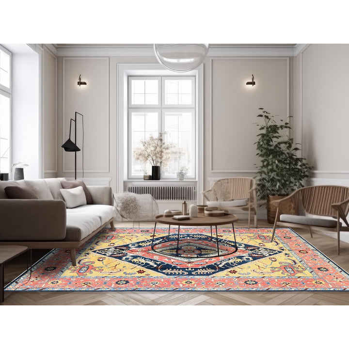 9'0" x 11'8" New Hand Knotted Blue Wool Rectangle Oriental Rug - MOA102322