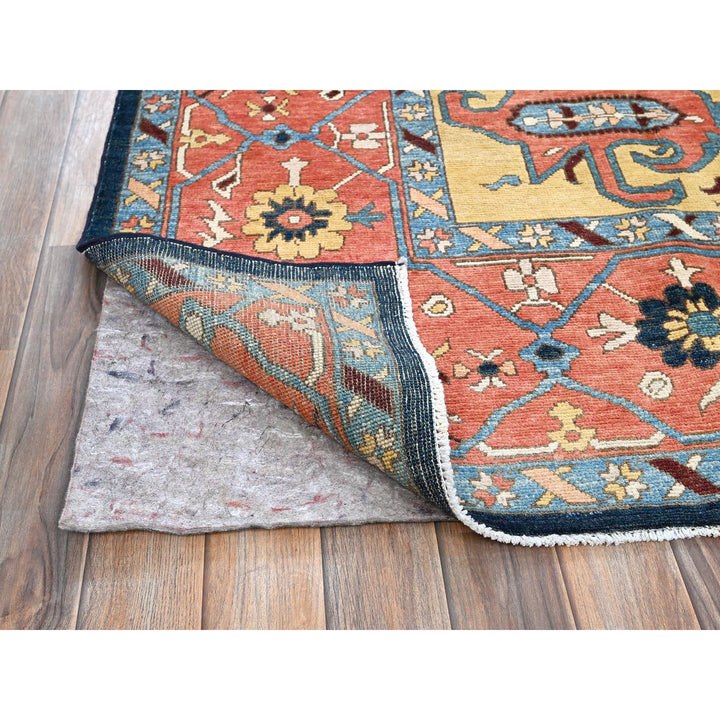 9'0" x 11'8" New Hand Knotted Blue Wool Rectangle Oriental Rug - MOA102322