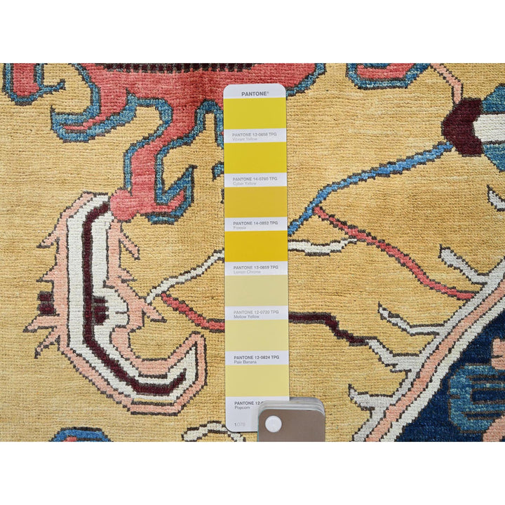 9'0" x 11'8" New Hand Knotted Blue Wool Rectangle Oriental Rug - MOA102322