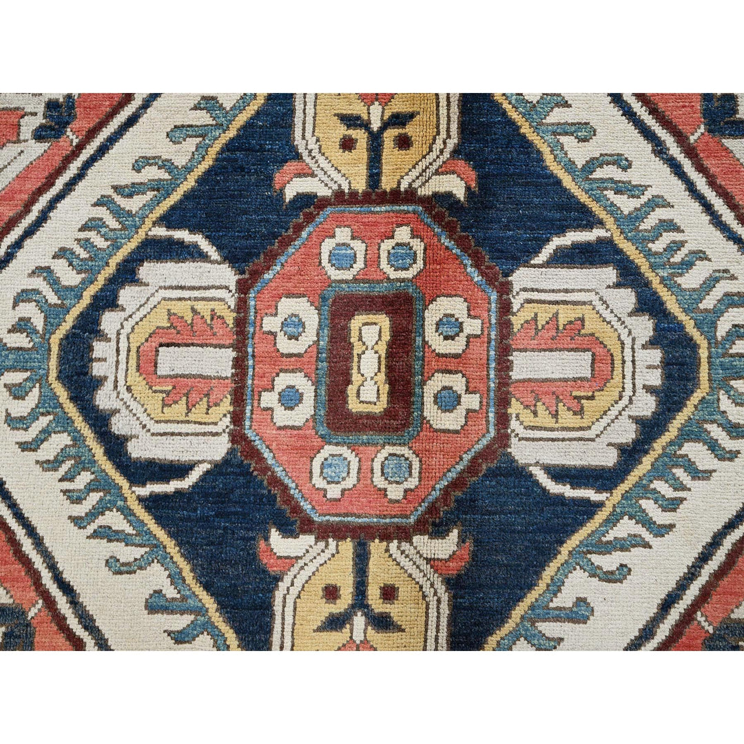 9'0" x 11'8" New Hand Knotted Blue Wool Rectangle Oriental Rug - MOA102322