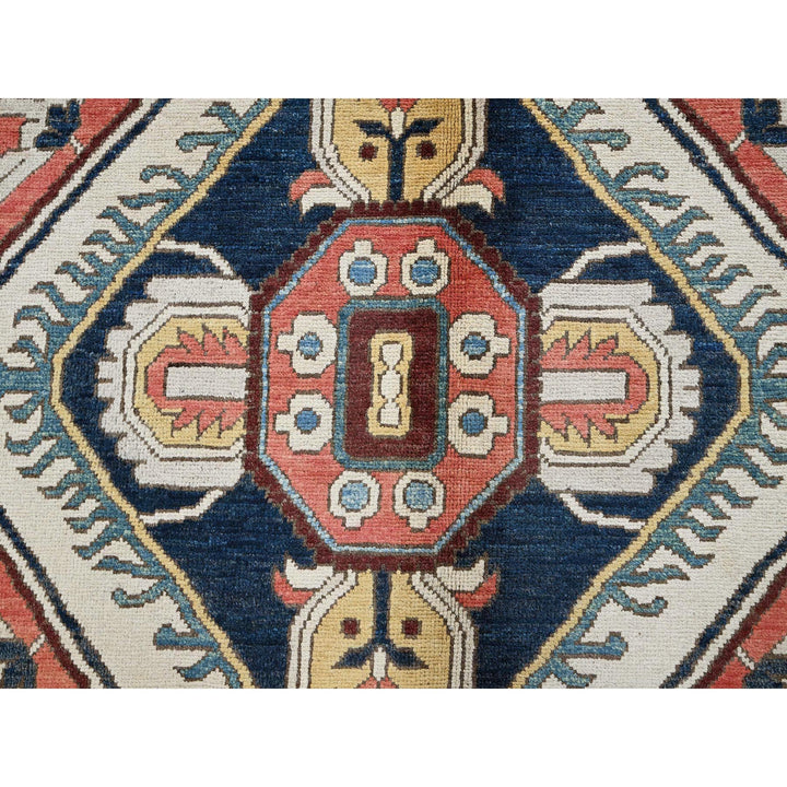 9'0" x 11'8" New Hand Knotted Blue Wool Rectangle Oriental Rug - MOA102322