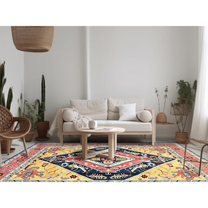 9'11" x 13'10" New Hand Knotted Blue Wool Rectangle Oriental Rug - MOA102323