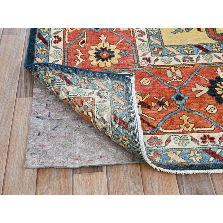 9'11" x 13'10" New Hand Knotted Blue Wool Rectangle Oriental Rug - MOA102323