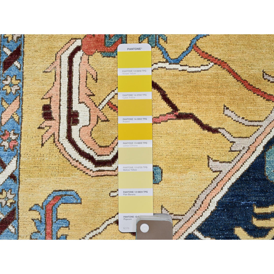 9'11" x 13'10" New Hand Knotted Blue Wool Rectangle Oriental Rug - MOA102323