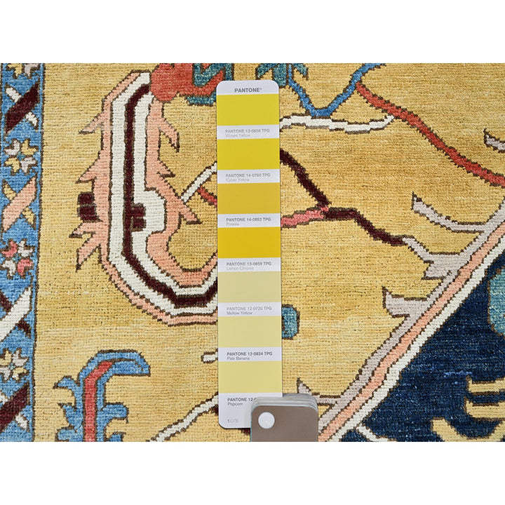 9'11" x 13'10" New Hand Knotted Blue Wool Rectangle Oriental Rug - MOA102323
