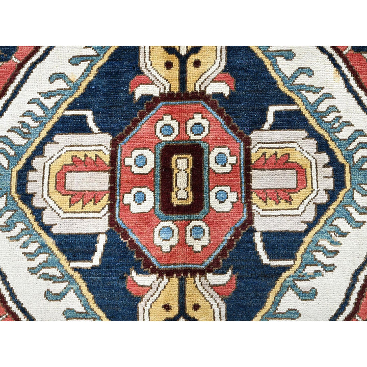 9'11" x 13'10" New Hand Knotted Blue Wool Rectangle Oriental Rug - MOA102323