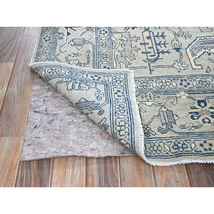 6'0" x 8'11" New Hand Knotted Grey Wool Rectangle Oriental Rug - MOA102324