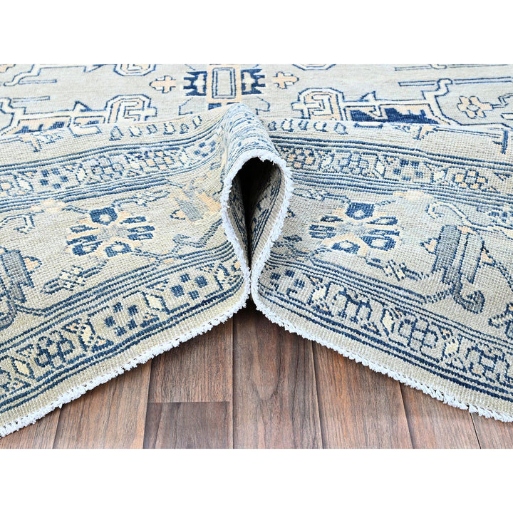 6'0" x 8'11" New Hand Knotted Grey Wool Rectangle Oriental Rug - MOA102324