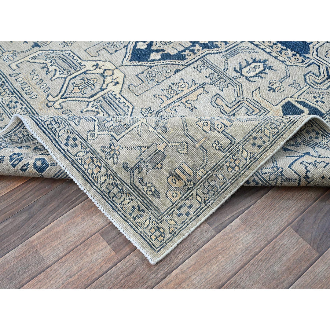 6'0" x 8'11" New Hand Knotted Grey Wool Rectangle Oriental Rug - MOA102324