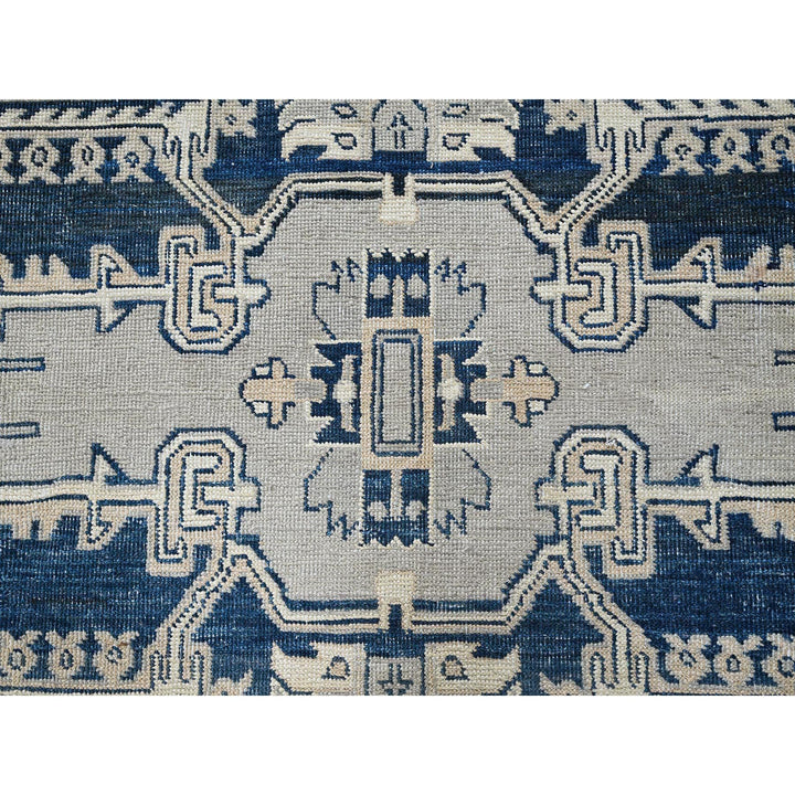 6'0" x 8'11" New Hand Knotted Grey Wool Rectangle Oriental Rug - MOA102324