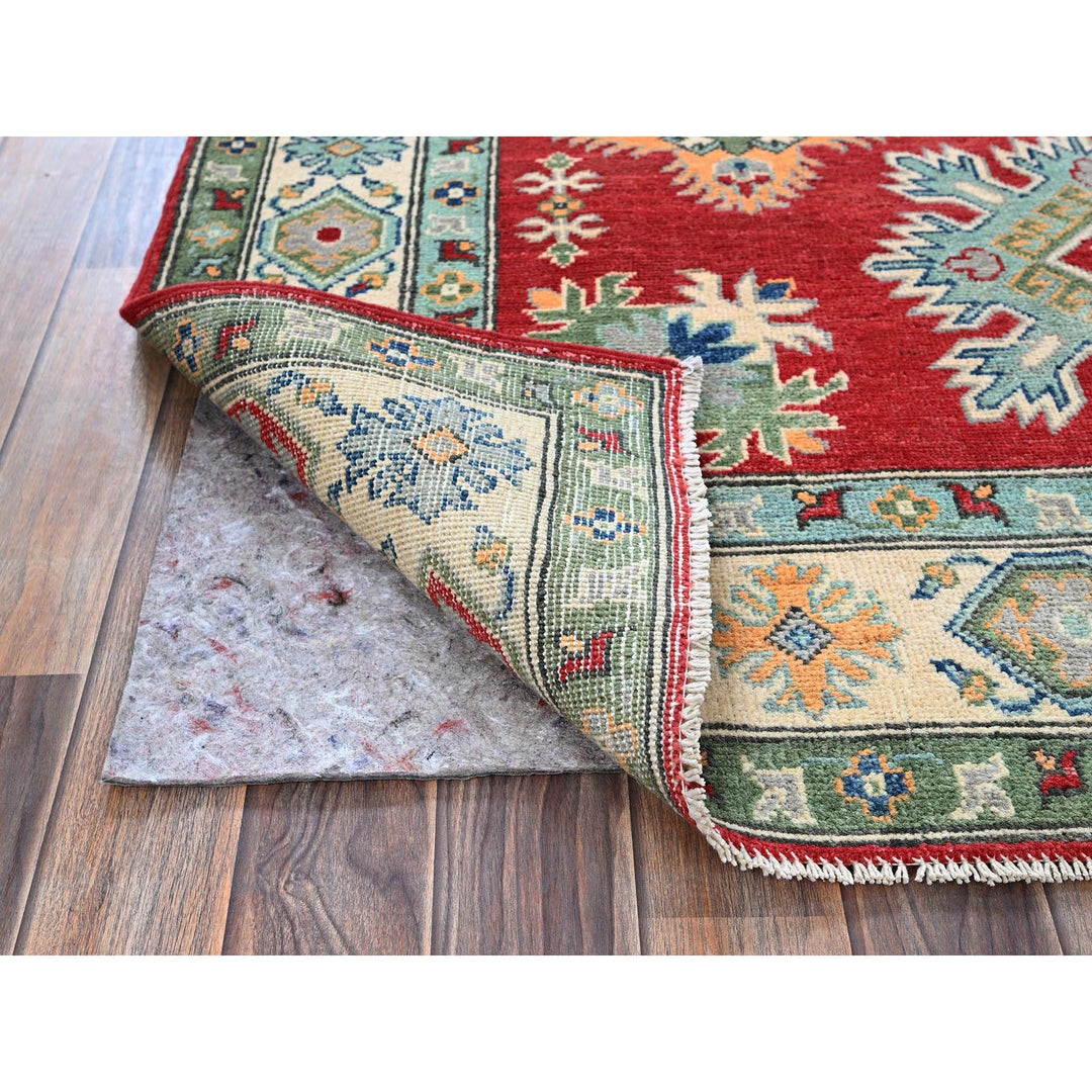 4'10" x 6'10" New Hand Knotted Red Wool Rectangle Oriental Rug - MOA102325