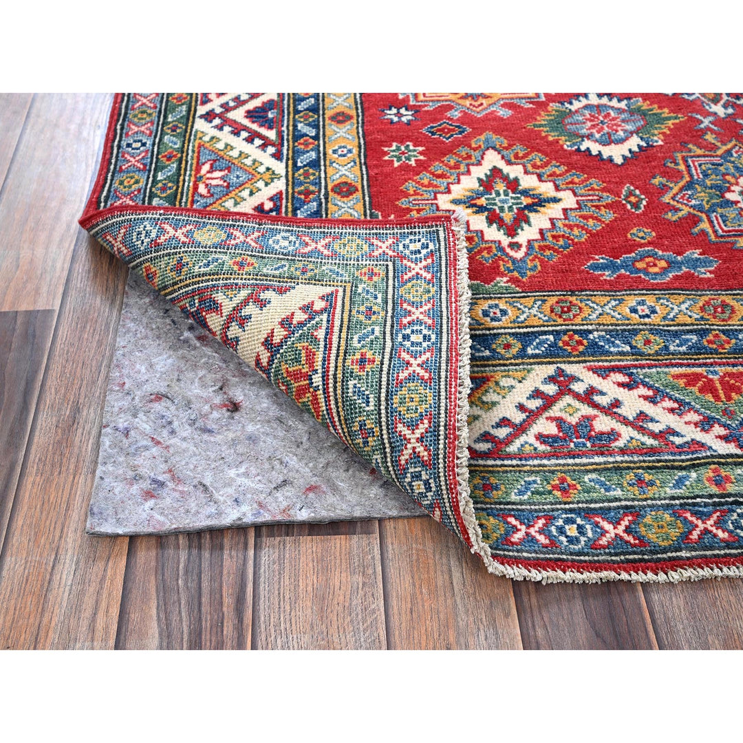 4'10" x 6'6" New Hand Knotted Red Wool Rectangle Oriental Rug - MOA102326