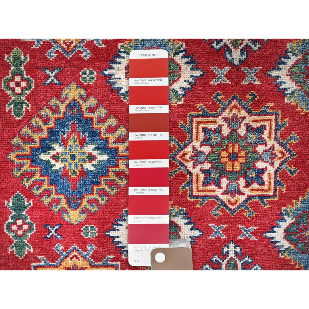 4'10" x 6'6" New Hand Knotted Red Wool Rectangle Oriental Rug - MOA102326