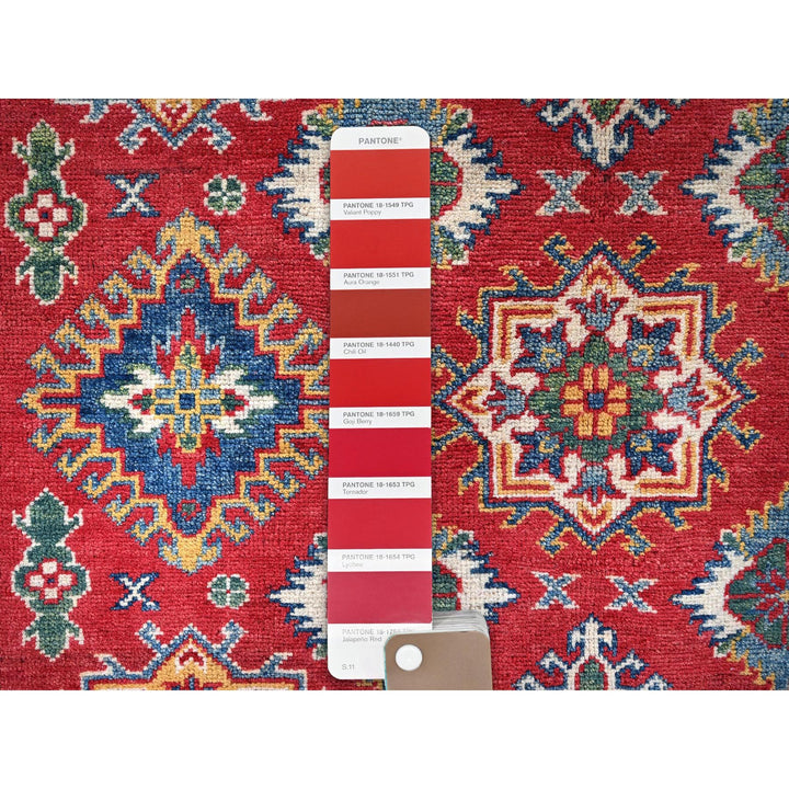 4'10" x 6'6" New Hand Knotted Red Wool Rectangle Oriental Rug - MOA102326