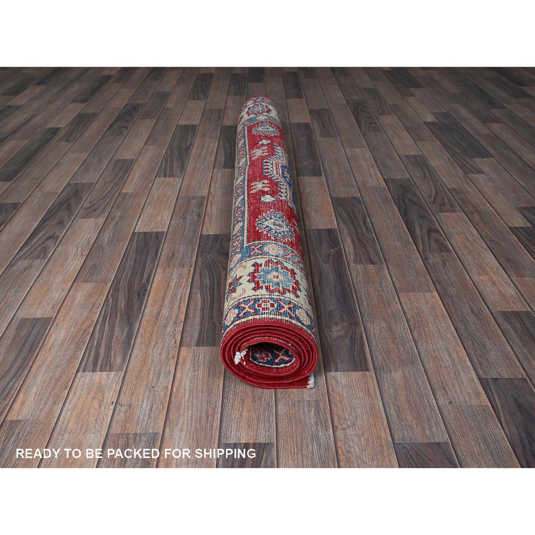 4'10" x 7'0" New Hand Knotted Red Wool Rectangle Oriental Rug - MOA102330