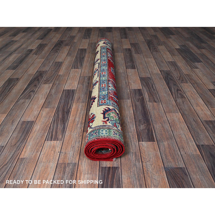 5'1" x 6'9" New Hand Knotted Red Wool Rectangle Oriental Rug - MOA102331