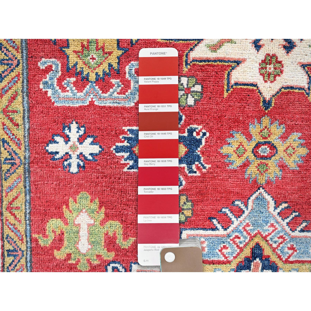 4'10" x 6'11" New Hand Knotted Red Wool Rectangle Oriental Rug - MOA102333