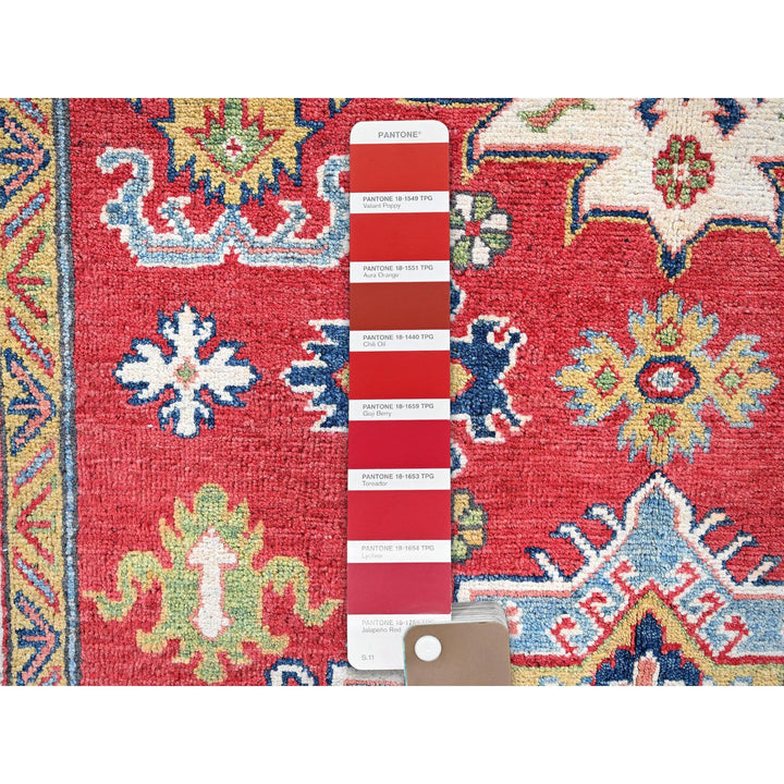 4'10" x 6'11" New Hand Knotted Red Wool Rectangle Oriental Rug - MOA102333
