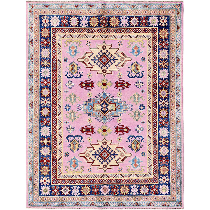 4'11" x 6'7" New Hand Knotted Pink Wool Rectangle Oriental Rug - MOA102334