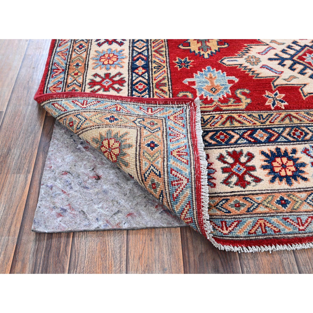 4'9" x 7'1" New Hand Knotted Red Wool Rectangle Oriental Rug - MOA102335
