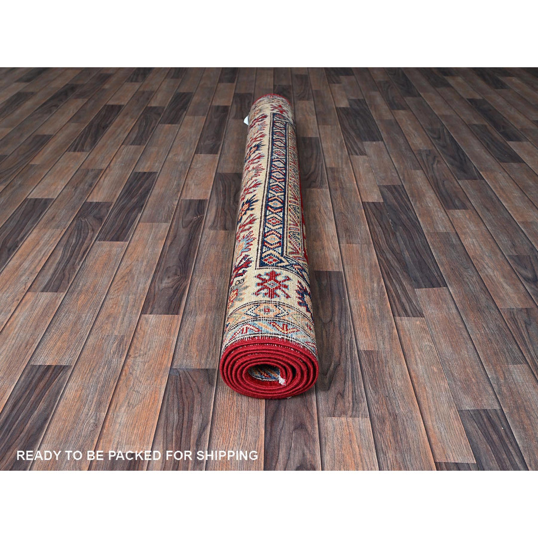 4'9" x 7'1" New Hand Knotted Red Wool Rectangle Oriental Rug - MOA102335