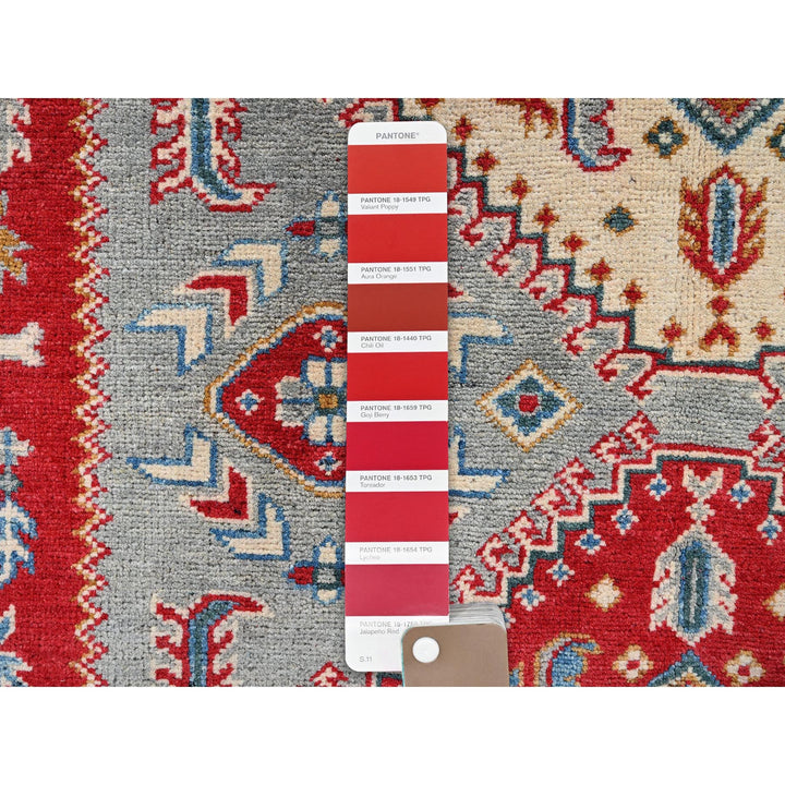 5'1" x 6'11" New Hand Knotted Grey Wool Rectangle Oriental Rug - MOA102337