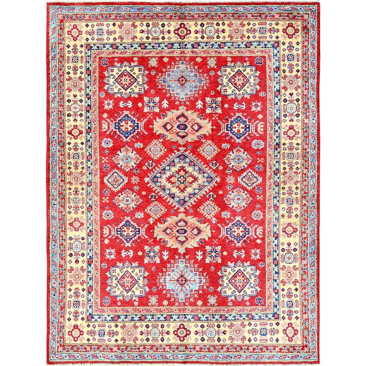 4'11" x 6'4" New Hand Knotted Red Wool Rectangle Oriental Rug - MOA102338