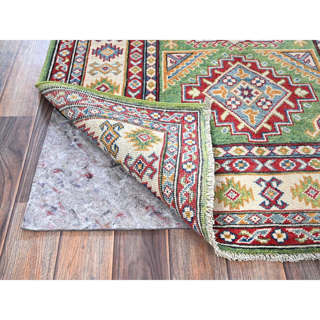 3'4" x 5'0" New Hand Knotted Green Wool Rectangle Oriental Rug - MOA102339
