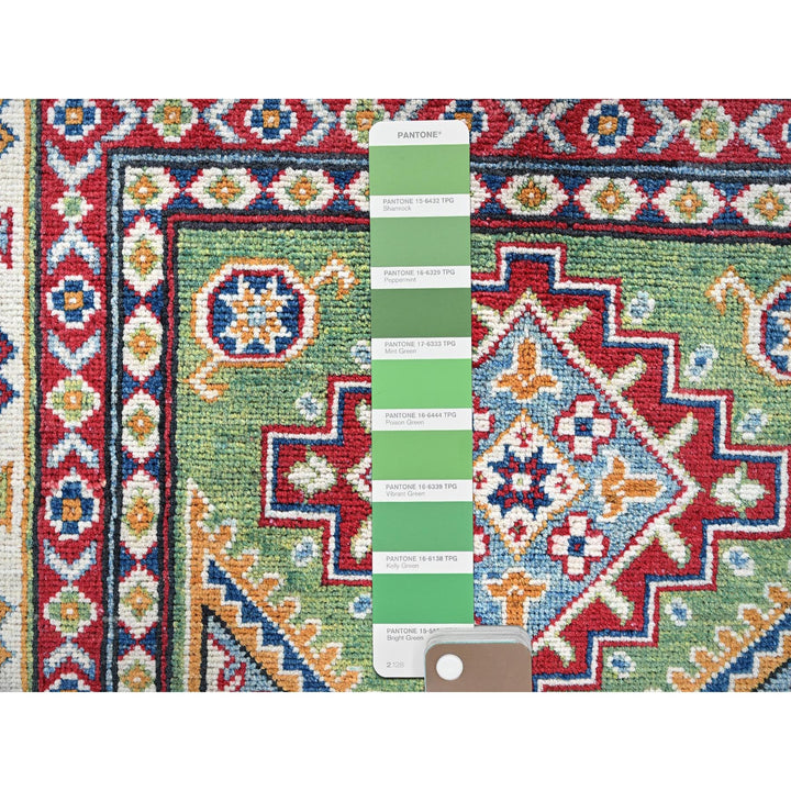 3'4" x 5'0" New Hand Knotted Green Wool Rectangle Oriental Rug - MOA102339