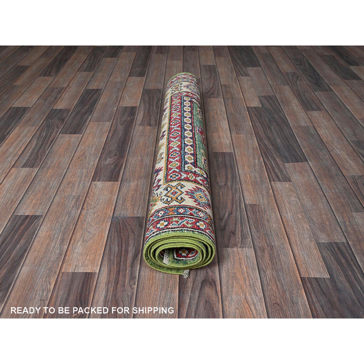 3'4" x 5'0" New Hand Knotted Green Wool Rectangle Oriental Rug - MOA102339