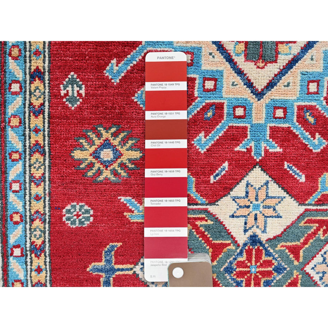 3'5" x 5'0" New Hand Knotted Red Wool Rectangle Oriental Rug - MOA102340