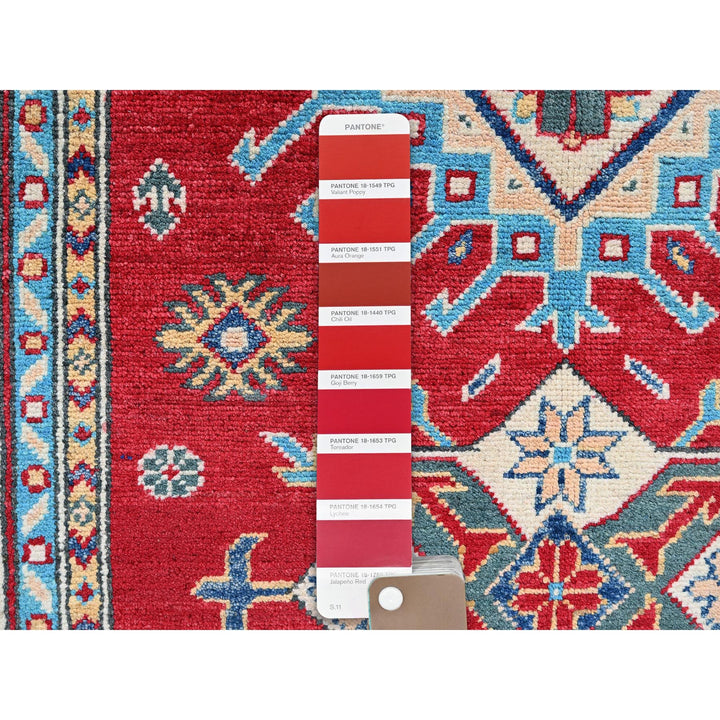 3'5" x 5'0" New Hand Knotted Red Wool Rectangle Oriental Rug - MOA102340